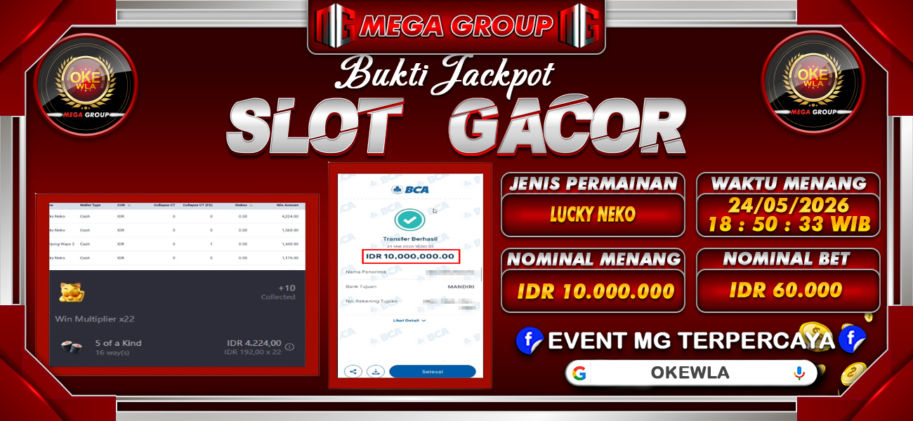 Bukti JP situs Okewla hari Senin, 25 Mei 2026