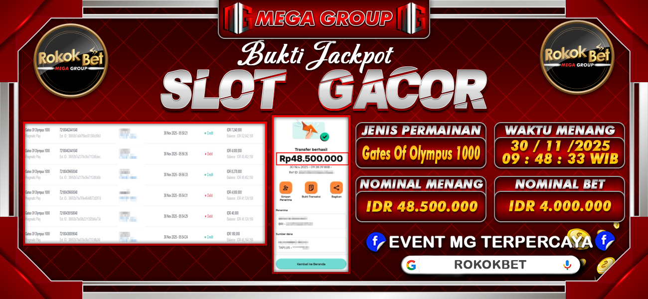 Bukti JP situs Rokokbet hari Minggu, 30 November 2025